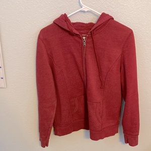 A Large red Sonoma zippered sweatshirt.